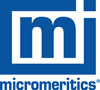 Micromeritics Logo - Blue box with lowerase m in the centre