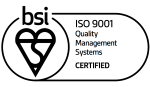 BSi Logo - Black Oval with ISO 9001:2015 written in black in the middle