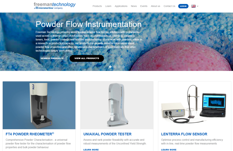 Freeman Technology launches a new website: an unrivalled powder testing resource from the global leaders